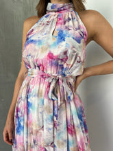 Load image into Gallery viewer, Rowan Halter Multi Water Colour Print Dress