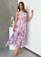 Load image into Gallery viewer, Rowan Halter Multi Water Colour Print Dress