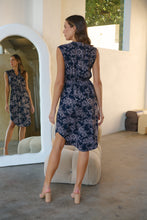 Load image into Gallery viewer, Alma Navy/Blush Print Zip Front Dress