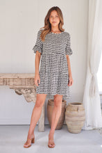 Load image into Gallery viewer, Corinne Tiered Black/White Print Dress