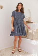 Load image into Gallery viewer, Cely Navy/White Printed Smock Dress