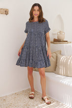 Load image into Gallery viewer, Cely Navy/White Printed Smock Dress