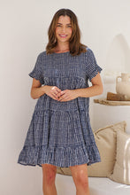 Load image into Gallery viewer, Cely Navy/White Printed Smock Dress