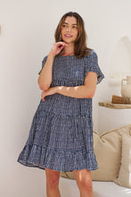 Load image into Gallery viewer, Cely Navy/White Printed Smock Dress