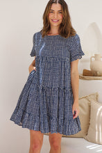 Load image into Gallery viewer, Cely Navy/White Printed Smock Dress