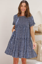 Load image into Gallery viewer, Cely Navy/White Printed Smock Dress