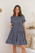 Load image into Gallery viewer, Cely Navy/White Printed Smock Dress