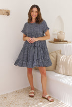 Load image into Gallery viewer, Cely Navy/White Printed Smock Dress