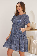 Load image into Gallery viewer, Cely Navy/White Printed Smock Dress