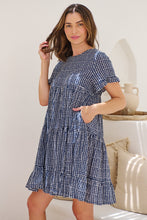Load image into Gallery viewer, Cely Navy/White Printed Smock Dress