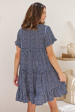 Load image into Gallery viewer, Cely Navy/White Printed Smock Dress