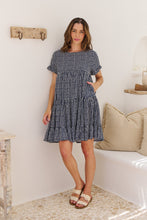 Load image into Gallery viewer, Cely Navy/White Printed Smock Dress