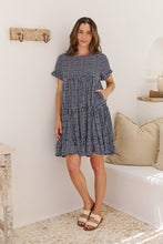 Load image into Gallery viewer, Cely Navy/White Printed Smock Dress