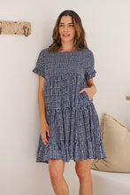 Load image into Gallery viewer, Cely Navy/White Printed Smock Dress