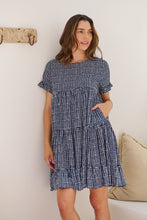 Load image into Gallery viewer, Cely Navy/White Printed Smock Dress