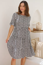 Load image into Gallery viewer, Thea White/Black Spot Print Pocketed Smock