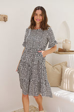 Load image into Gallery viewer, Thea White/Black Spot Print Pocketed Smock