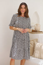 Load image into Gallery viewer, Thea White/Black Spot Print Pocketed Smock