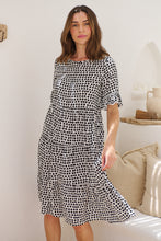 Load image into Gallery viewer, Thea White/Black Spot Print Pocketed Smock