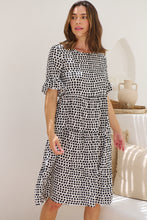 Load image into Gallery viewer, Thea White/Black Spot Print Pocketed Smock