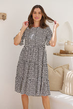 Load image into Gallery viewer, Thea White/Black Spot Print Pocketed Smock