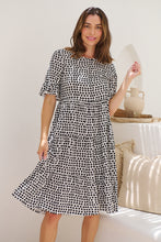 Load image into Gallery viewer, Thea White/Black Spot Print Pocketed Smock