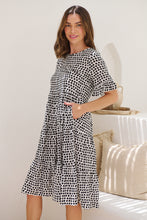Load image into Gallery viewer, Thea White/Black Spot Print Pocketed Smock