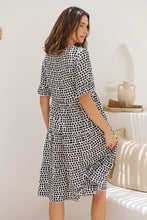 Load image into Gallery viewer, Thea White/Black Spot Print Pocketed Smock
