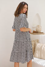 Load image into Gallery viewer, Thea White/Black Spot Print Pocketed Smock