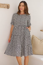 Load image into Gallery viewer, Thea White/Black Spot Print Pocketed Smock