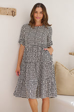 Load image into Gallery viewer, Thea White/Black Spot Print Pocketed Smock