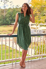 Load image into Gallery viewer, Alma Green/Black Zip Front Dress