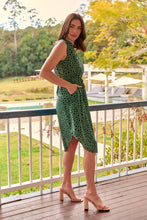 Load image into Gallery viewer, Alma Green/Black Zip Front Dress