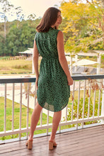 Load image into Gallery viewer, Alma Green/Black Zip Front Dress