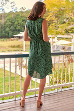 Load image into Gallery viewer, Alma Green/Black Zip Front Dress