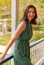 Load image into Gallery viewer, Alma Green/Black Zip Front Dress