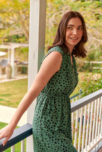 Load image into Gallery viewer, Alma Green/Black Zip Front Dress