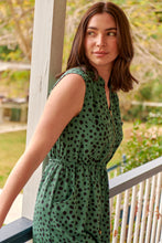 Load image into Gallery viewer, Alma Green/Black Zip Front Dress