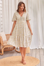 Load image into Gallery viewer, Juliana Yellow Floral Midi Smock