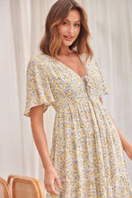 Load image into Gallery viewer, Juliana Yellow Floral Midi Smock
