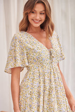 Load image into Gallery viewer, Juliana Yellow Floral Midi Smock