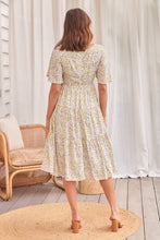 Load image into Gallery viewer, Juliana Yellow Floral Midi Smock