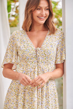 Load image into Gallery viewer, Juliana Yellow Floral Midi Smock