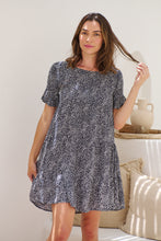 Load image into Gallery viewer, Dulcie Navy/White Tierred Summer Smock Dress
