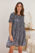 Load image into Gallery viewer, Dulcie Navy/White Tierred Summer Smock Dress