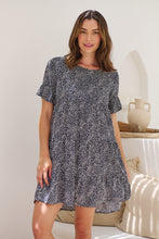 Load image into Gallery viewer, Dulcie Navy/White Tierred Summer Smock Dress