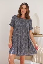 Load image into Gallery viewer, Dulcie Navy/White Tierred Summer Smock Dress