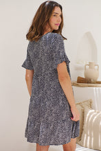 Load image into Gallery viewer, Dulcie Navy/White Tierred Summer Smock Dress