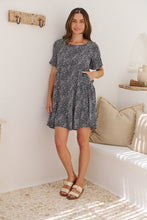 Load image into Gallery viewer, Dulcie Navy/White Tierred Summer Smock Dress