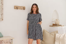 Load image into Gallery viewer, Dulcie Navy/White Tierred Summer Smock Dress